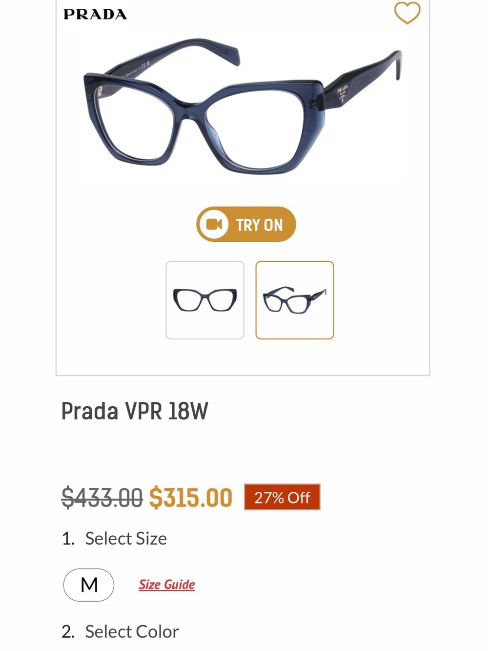 Prada Navy Square Acetate Women's Glasses